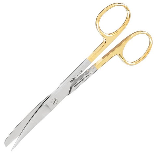 Miltex Integra Operating Scissors, 5.5in, Curved with Sharp/Blunt Tip, Tungsten Carbide 5-46TC